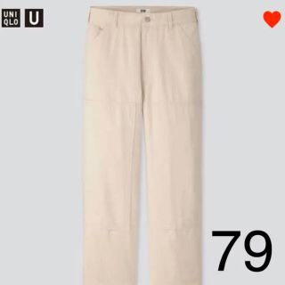 ユニクロ(UNIQLO)のUNIQLO U ワークストレートパンツ ナチュラル 79(ワークパンツ/カーゴパンツ)