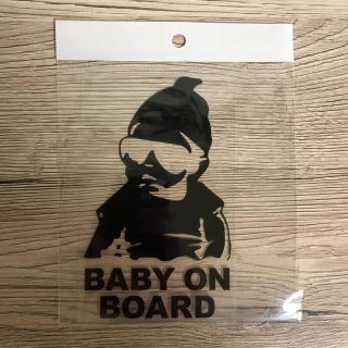 BABY ON BOARD 赤ちゃんが乗っています 車 ステッカー (黒)１枚(その他)