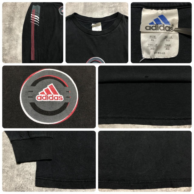 adidas(アディダス)の【ひぃ様専用☆】アディダス☆USA製サイドプリントセンタープリントロンT メンズのトップス(Tシャツ/カットソー(七分/長袖))の商品写真