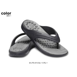 クロックス(crocs)のクロックス リバイバ フリップ/ ブラック×スレートグレー 黒 25cm(サンダル)