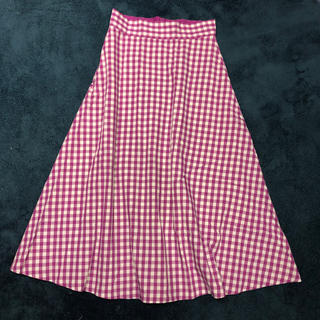 ジーユー(GU)のGU ギンガムチェック　フレアーロングスカート　XLサイズ(ロングスカート)