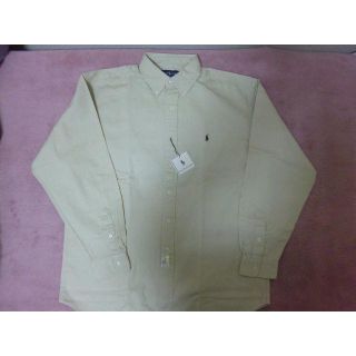 ポロラルフローレン(POLO RALPH LAUREN)の新品　’９０ｓ　ビッグシルエット　ラルフワンポイント長袖シャツ　ベ－ジュ　Ｌ(シャツ)