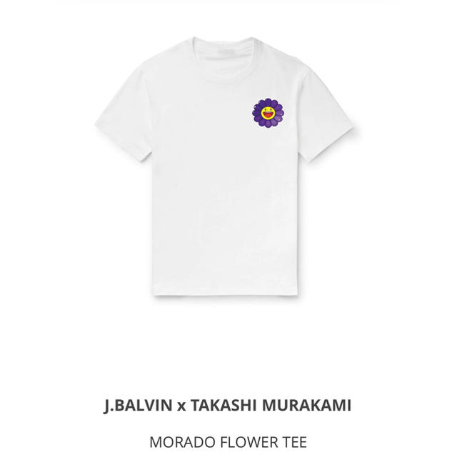 J Balvin × 村上隆 パーカー コラボ Tシャツ 白 Sサイズ ファッション ...