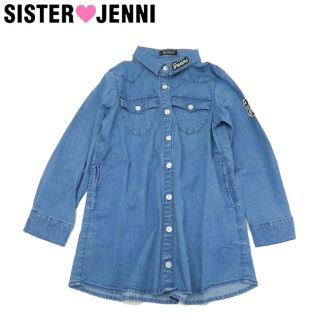 ジェニィ(JENNI)のJENNI ジェニィ 新品タグ付「襟ロゴワッペン」ダンガリー長袖シャツワンピース(ワンピース)