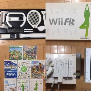 Wii本体+バランスボード+Wii fit plus他ソフト計8本(家庭用ゲーム機本体)