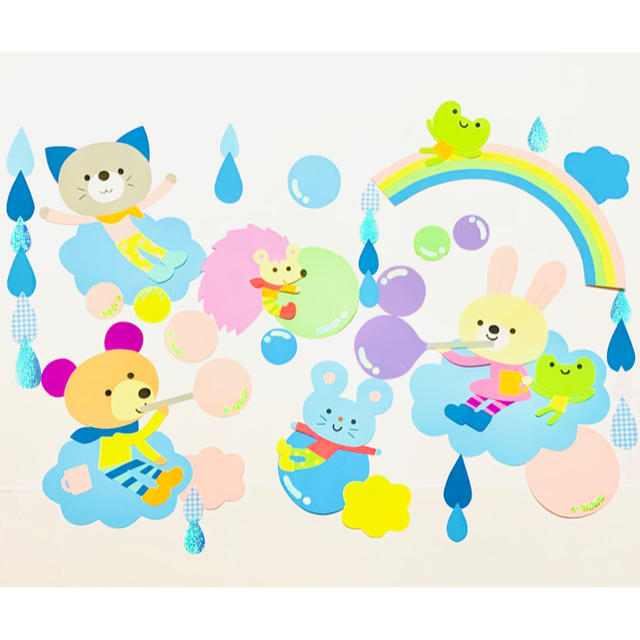 壁面飾り 6月 虹と雫とシャボン玉の通販 By Hana S Shop ラクマ