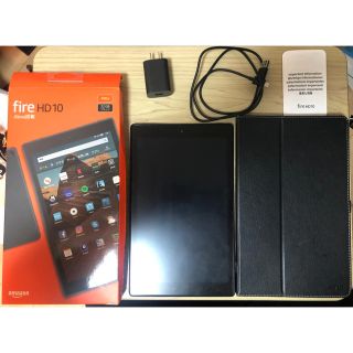 アンドロイド(ANDROID)の【ケース＆画面保護シート付】Fire HD 10 タブレット ブラック 32GB(タブレット)