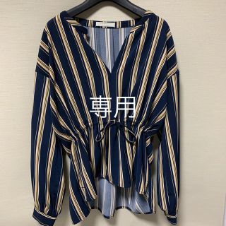 ショコラフィネローブ(chocol raffine robe)のストライプブラウス(シャツ/ブラウス(長袖/七分))