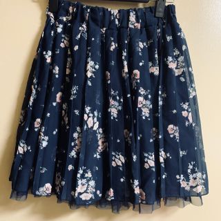 ハニーズ(HONEYS)の美品☆ 花柄プリーツスカート S(ミニスカート)