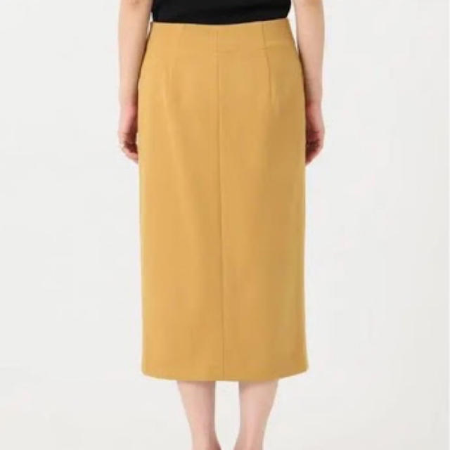 Noble(ノーブル)のNOBLE フープジップタイトスカート　マスタード レディースのスカート(ひざ丈スカート)の商品写真