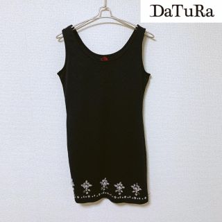 ダチュラ(DaTuRa)の★DaTuRa ダチュラタンクワンピ ビジュー付き ミニワンピース ノースリーブ(ミニワンピース)