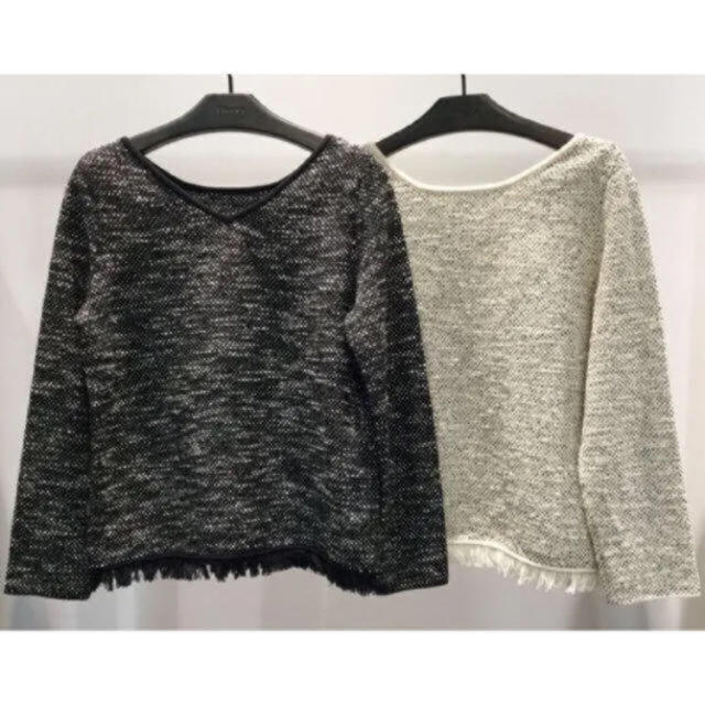 Theory - Theory 18SS フリンジツイードトップス ブラック