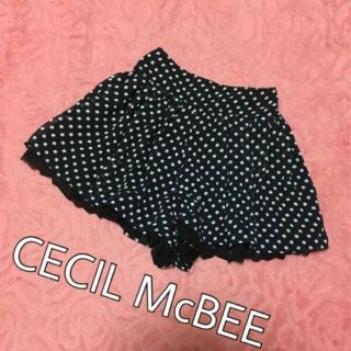 セシルマクビー(CECIL McBEE)のセシルマクビー*ヒラミニ*ドット柄水玉シフォンレースキュロット(キュロット)