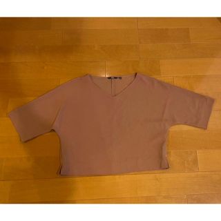 ユニクロ(UNIQLO)のUNIQLO くすみピンクトップス(カットソー(長袖/七分))