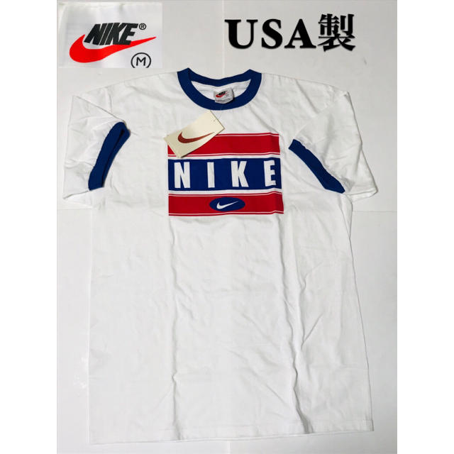 トップスNIKE ナイキ Tシャツ USA製 90s トリム リンガー オレンジタグ