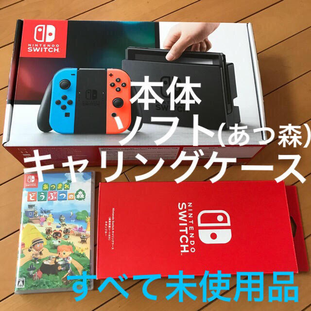 Nintendo Switch - 未使用品スイッチ本体（ネオン）ポーチ・ソフト付きNintendo Switch