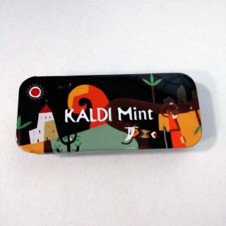 カルディ(KALDI)のカルディ＊ミントタブレット入れ＊空缶＊ピルケース＊MINT(小物入れ)