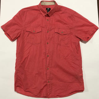 エイチアンドエム(H&M)のH&M，メンズ，半袖シャツ，ピンク色，Mサイズ(シャツ)