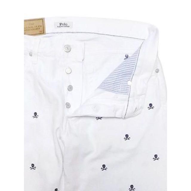 POLO RALPH LAUREN(ポロラルフローレン)のラルフローレン スカル刺繍デニムパンツ ホワイト メンズのパンツ(デニム/ジーンズ)の商品写真