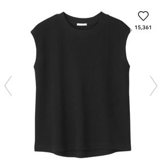ジーユー(GU)のGU ワッフルスリーブレスT BLACK XXL(Tシャツ(半袖/袖なし))