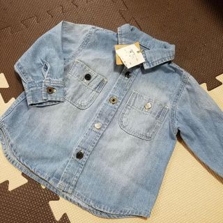 エフオーキッズ(F.O.KIDS)の【新品】デニムウォッシュシャツ★デニムシャツ★男女兼用 ベビー 80(シャツ/カットソー)