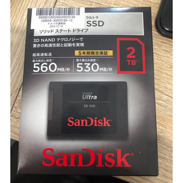 SanDisk(サンディスク)のSSD 2T 未使用 スマホ/家電/カメラのPC/タブレット(PCパーツ)の商品写真