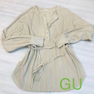 ジーユー(GU)のGU//ﾍﾝﾘｰﾈｯｸﾆｯﾄ Lｻｲｽﾞﾋﾟｽﾀﾁｵ(カットソー(長袖/七分))