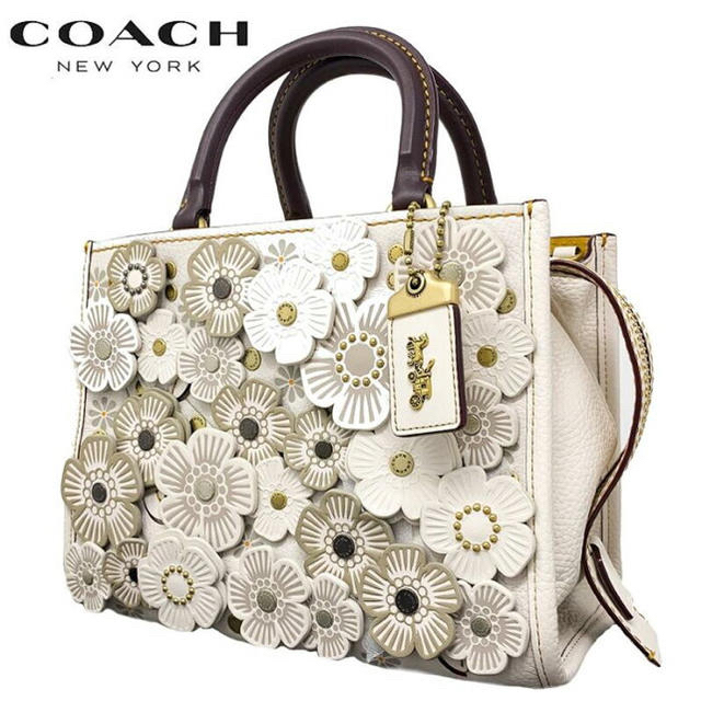 最高級のスーパー COACH ローズ ティー ウィズ グラブタン 25 ローグ