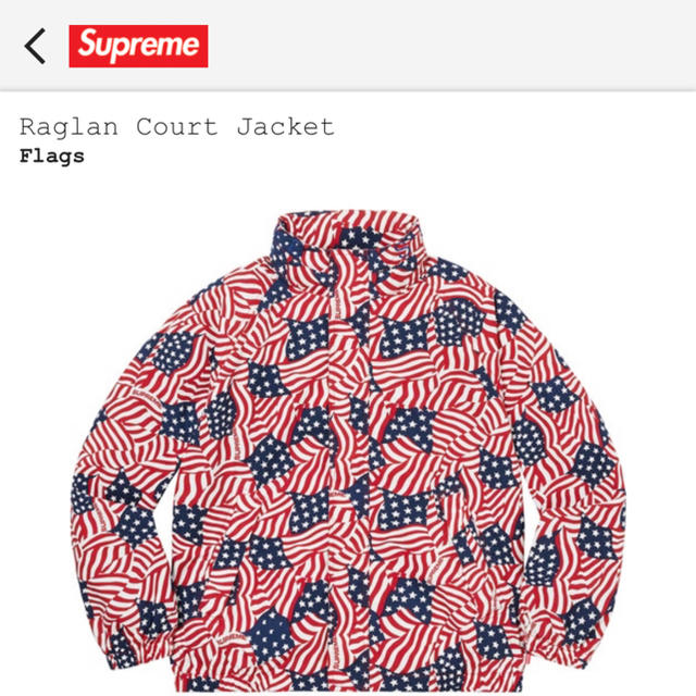 Supreme(シュプリーム)のsupreme Raglan Court Jacket Flags 星条旗 メンズのジャケット/アウター(ナイロンジャケット)の商品写真