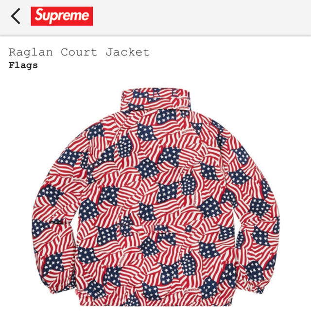 Supreme(シュプリーム)のsupreme Raglan Court Jacket Flags 星条旗 メンズのジャケット/アウター(ナイロンジャケット)の商品写真