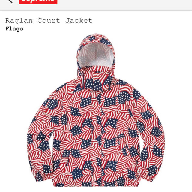 Supreme(シュプリーム)のsupreme Raglan Court Jacket Flags 星条旗 メンズのジャケット/アウター(ナイロンジャケット)の商品写真