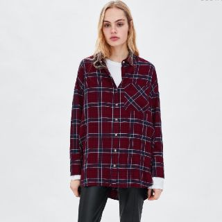 ザラ(ZARA)のZARA オーバーサイズチェック柄シャツ(シャツ/ブラウス(長袖/七分))