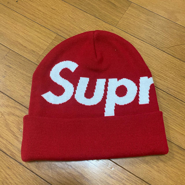 ニット帽/ビーニーsupreme ニット帽 ロゴ RED