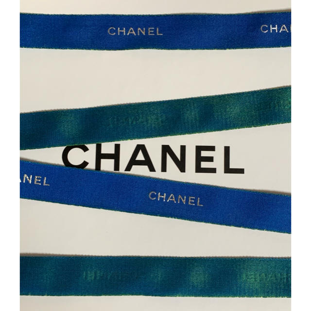 CHANEL(シャネル)のCHANEL ラッピング リボン ブルー 1m インテリア/住まい/日用品のオフィス用品(ラッピング/包装)の商品写真