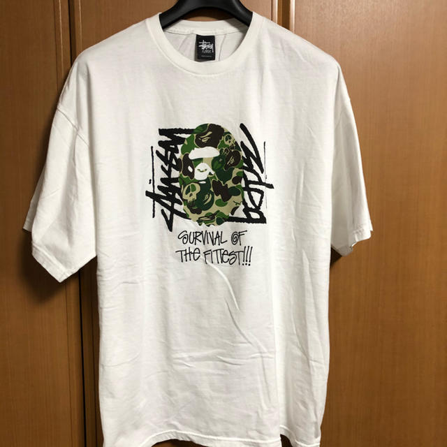 A BATHING APE - 激レア bape stussy コラボ Tシャツの通販 by kkk｜ア