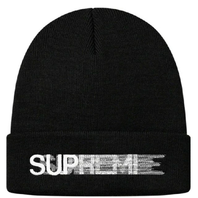 黒 Supreme Motion Logo Beanie モーションロゴビーニー