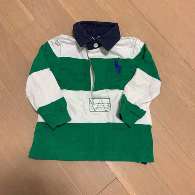 POLO RALPH LAUREN(ポロラルフローレン)の美品　ラルフローレン ポロシャツ ボーダー　ロンティ　6M キッズ/ベビー/マタニティのベビー服(~85cm)(シャツ/カットソー)の商品写真