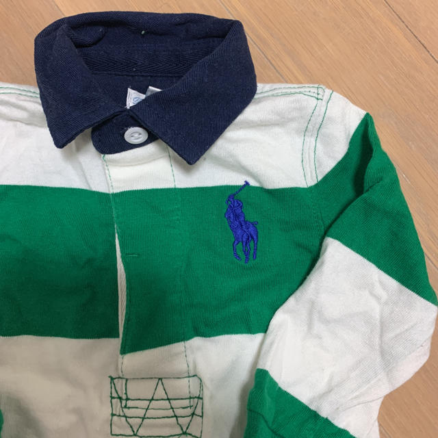 POLO RALPH LAUREN(ポロラルフローレン)の美品　ラルフローレン ポロシャツ ボーダー　ロンティ　6M キッズ/ベビー/マタニティのベビー服(~85cm)(シャツ/カットソー)の商品写真