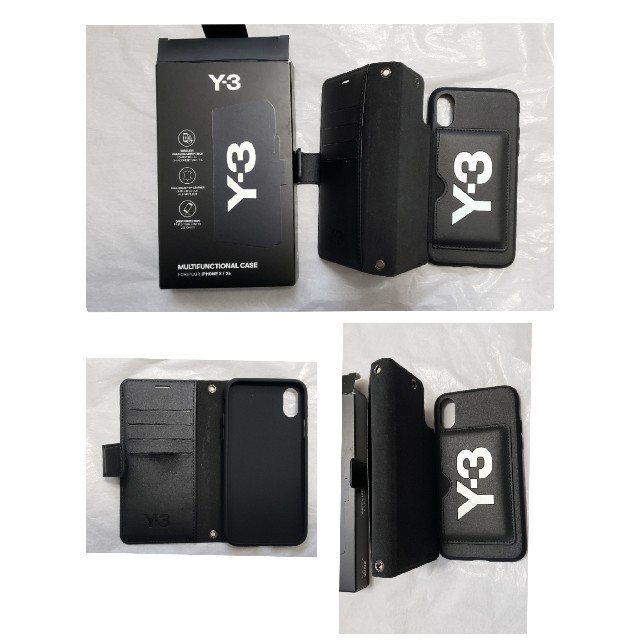 Y-3 iPhone X レザー携帯カバー BOOKLET FUNCTIONAL - モバイルケース