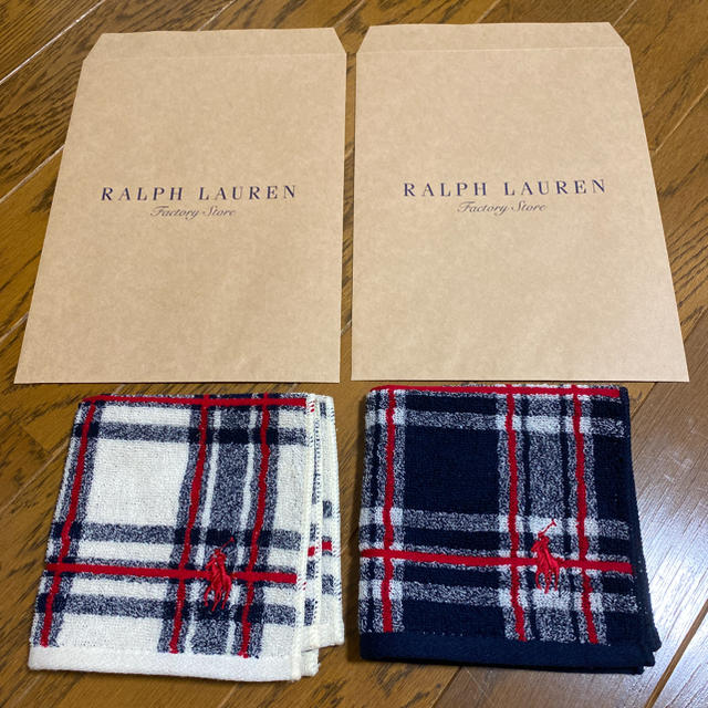 Ralph Lauren(ラルフローレン)の【新品　未使用】ラルフローレン タオルハンカチ 2枚 レディースのファッション小物(ハンカチ)の商品写真