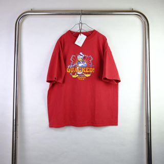 ディズニー(Disney)のUSA古着　ドナルドダック Tシャツ　前後プリント　フルダン　フルジョ　赤　L(Tシャツ/カットソー(半袖/袖なし))