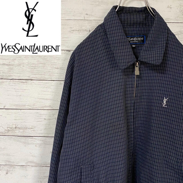 【YSL】イヴ・サンローラン　スイングトップ　ブルゾン　チェック