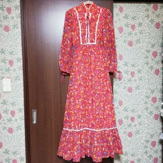 ガニーサックス(GUNNE SAX)の70s vintage 古着 ワンピース 花柄 Gunnesaxお好きな方に (ロングワンピース/マキシワンピース)