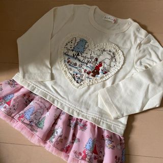 ニットプランナー(KP)ののかみ様専用　未使用　KP 赤ずきん　チュニック　80(Ｔシャツ)