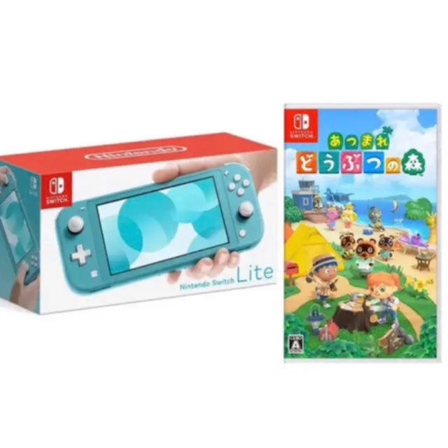 switch lite ターコイズ ソフト セット amiiboカード10枚付 - 携帯用