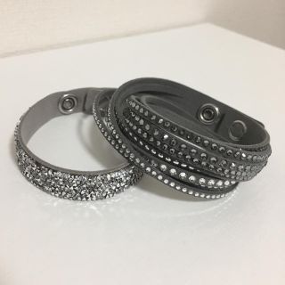 スワロフスキー(SWAROVSKI)の【中古】SWAROVSKI ブレスレット グレー 2点セット(ブレスレット/バングル)