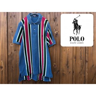 ポロラルフローレン(POLO RALPH LAUREN)のpolo ralph lauren マルチストライプ　ポロシャツ レトロ L(ポロシャツ)