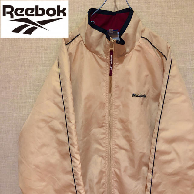 Reebok(リーボック)の【キャンプのお供にに！】Reebok 90s ベージュ ナイロン製ジャケット メンズのジャケット/アウター(ナイロンジャケット)の商品写真