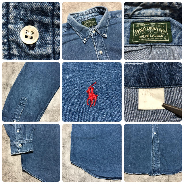 RRL(ダブルアールエル)の【sherry〜様専用☆】ポロカントリーラルフローレン☆刺繍ロゴデニムシャツ メンズのトップス(シャツ)の商品写真