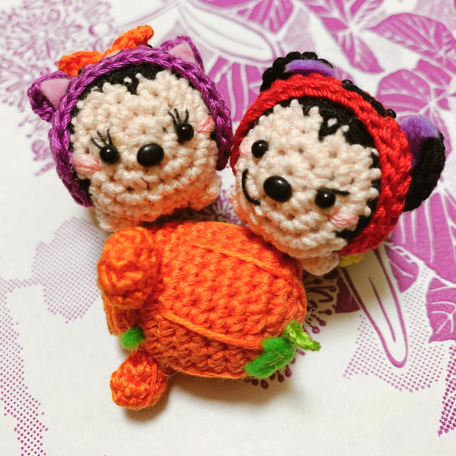 Disney(ディズニー)の編みぐるみ　ディズニー　ハロウィン　ミッキー&ミニー ハンドメイドのぬいぐるみ/人形(あみぐるみ)の商品写真